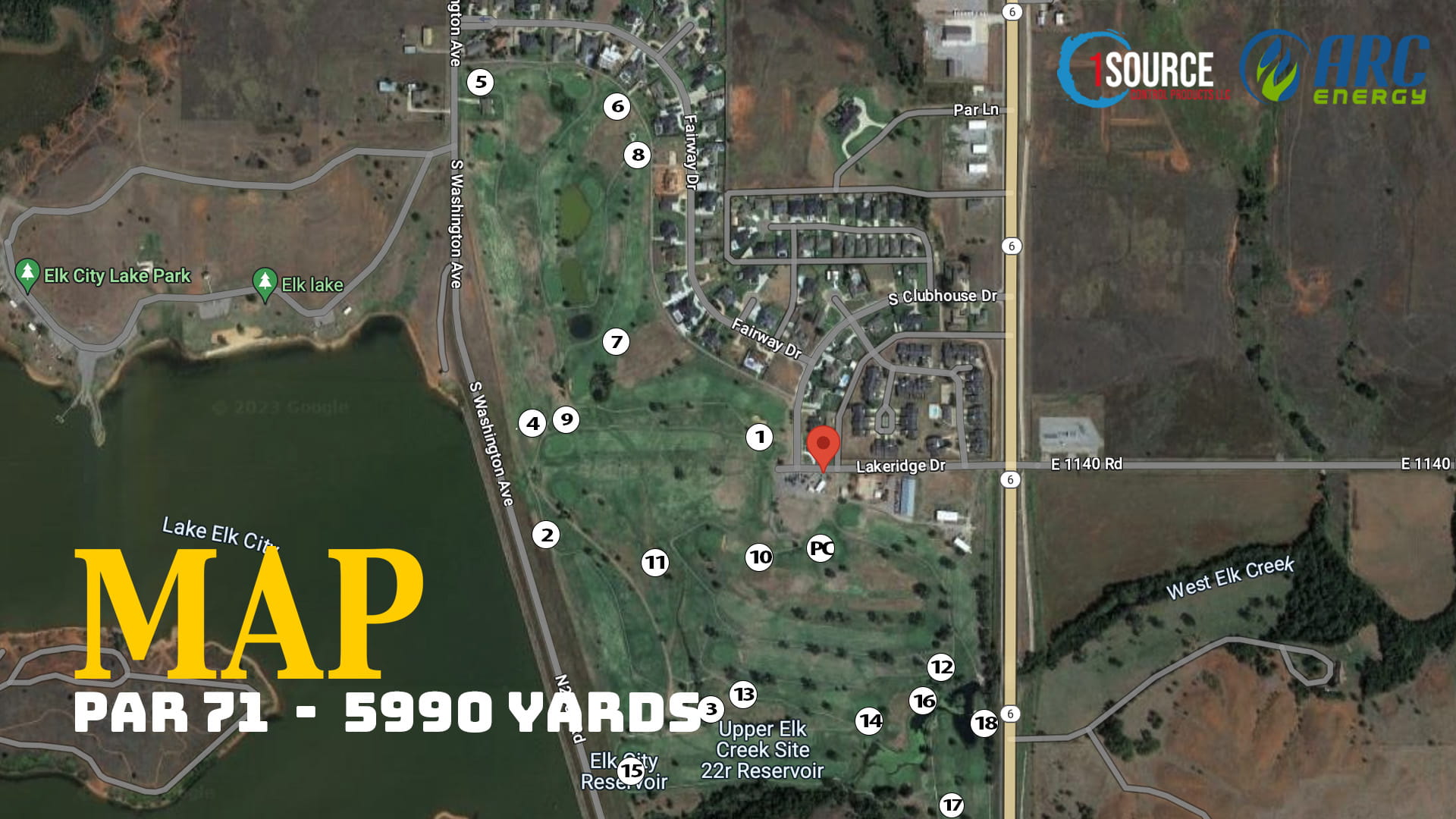 Elk City Golf and Country Club course map 18 holes KECO Open layout